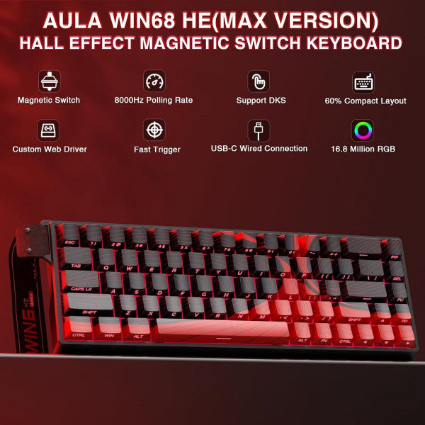 AULA WIN68 HE MAX Black&Red (Magnetic Switch) AULA WIN68 HE MAX Black&Red (Magnetic Switch)